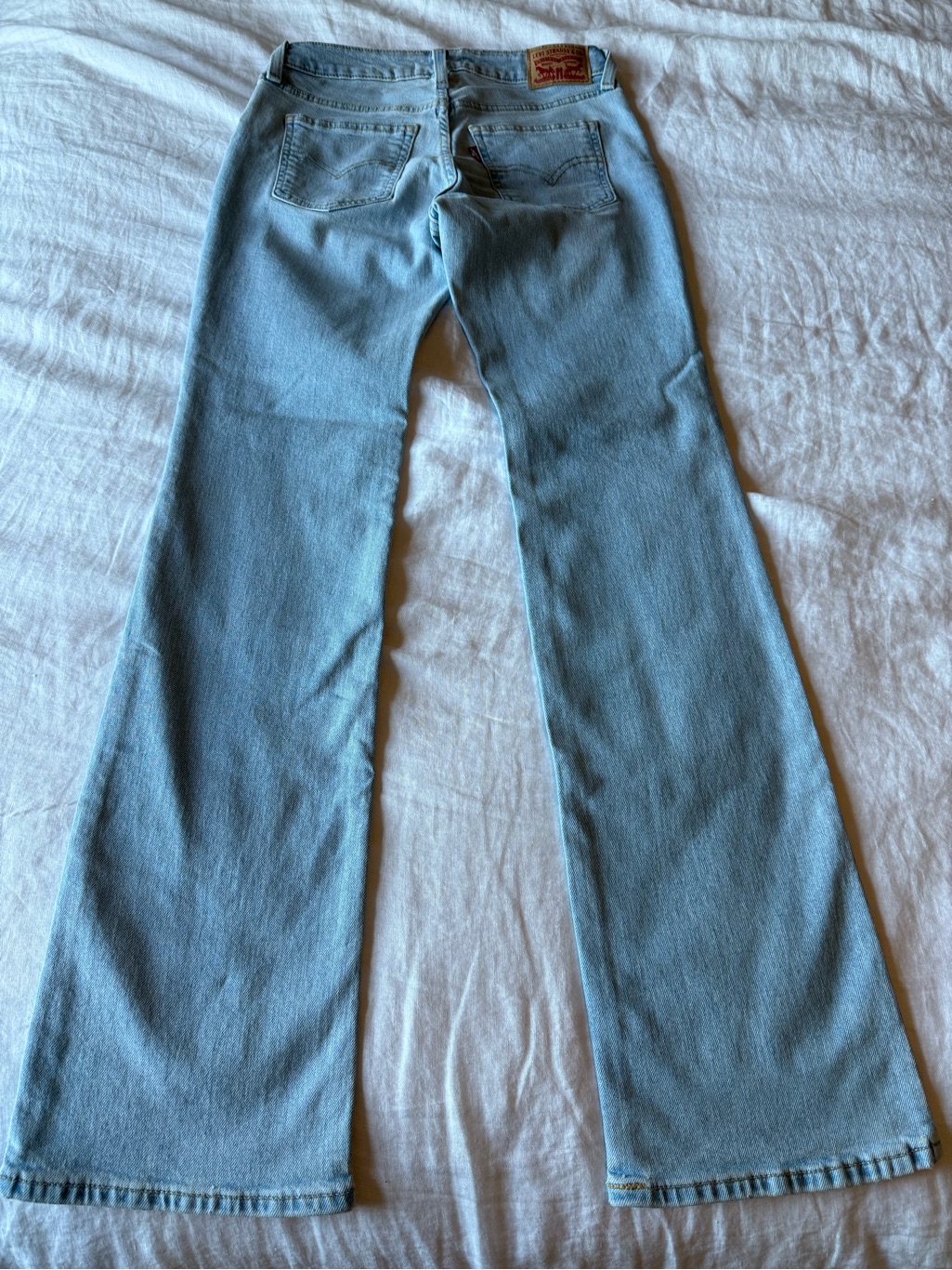 Levis Superlow Bootcut Jeans In Light Blue Denim